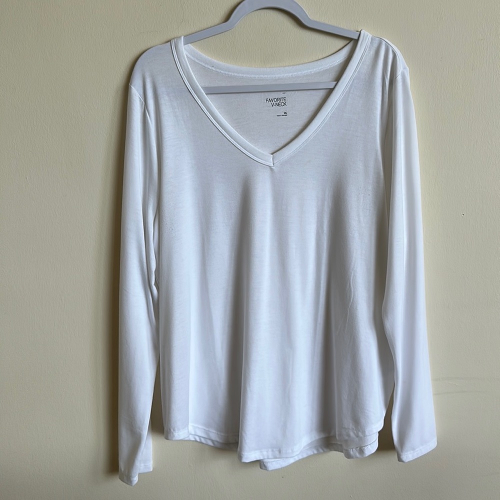 LONG Sleeve white tee lightweight